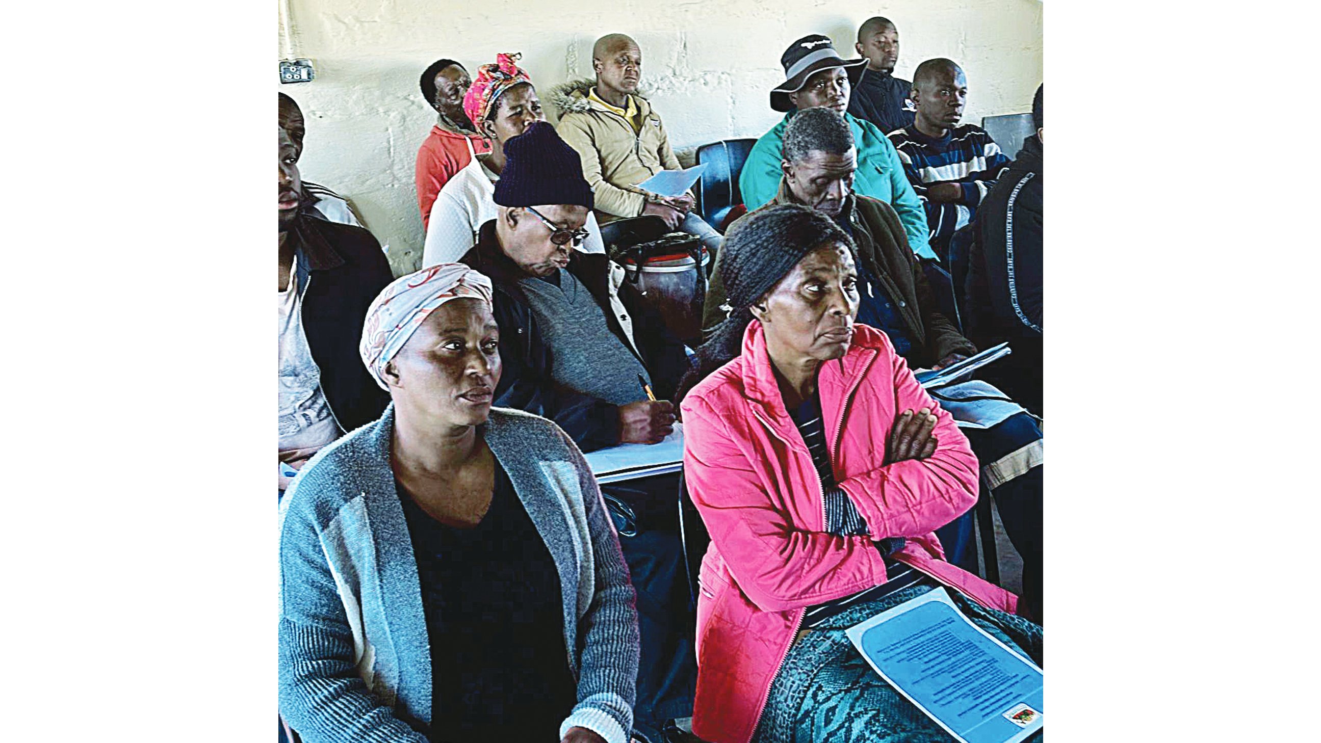 The farmers following proceedings of the workshop. (